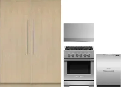 5 Piece Package Includes Refrigerator, Freezer, Range, Hood And Dishwasher